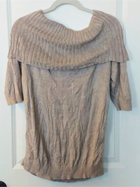Express Beige Tan Off Shoulder Sweater Size Medium